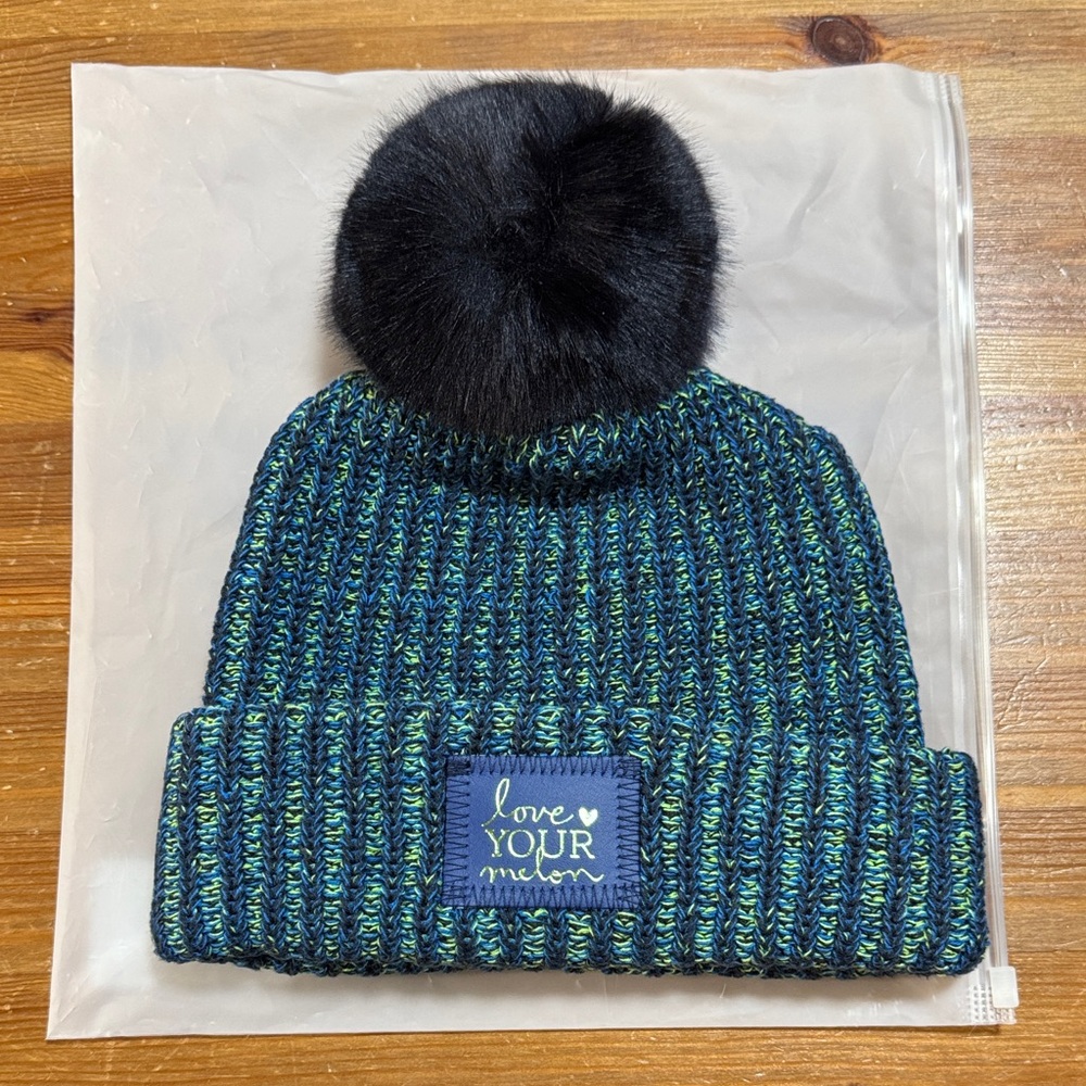 Love Your Melon Beanie with Black Pom-Pom